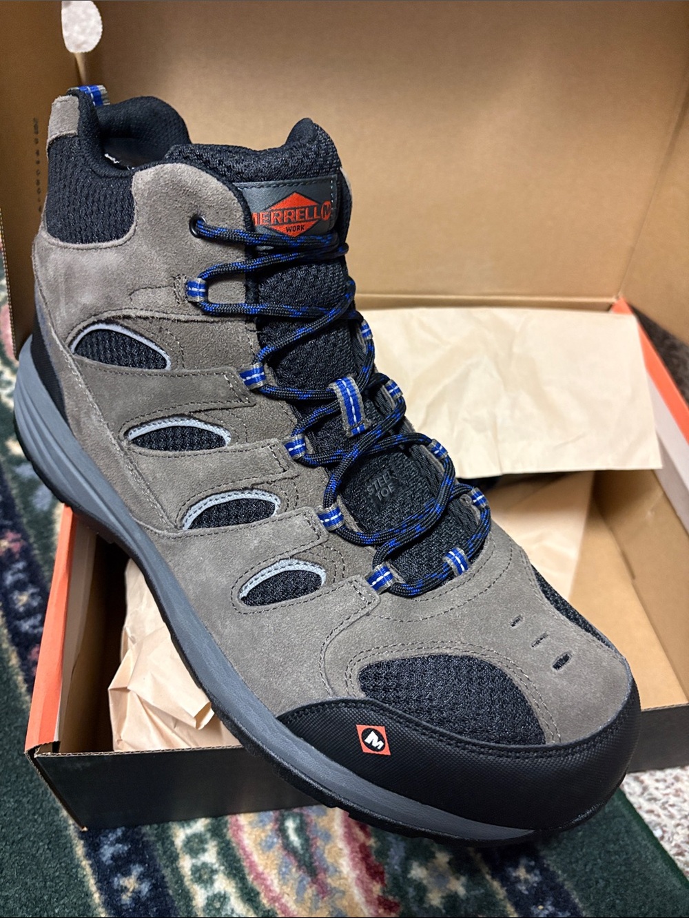 New Merrell Men's Suede ankle boots work boots composite toe